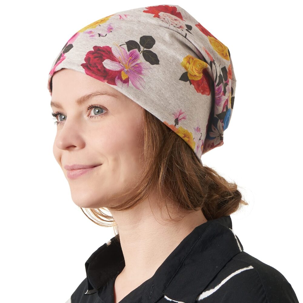 1317 Slouchy Organic Beanie - Cotton Baggy Oversized Hipster Hat Chemo Cap